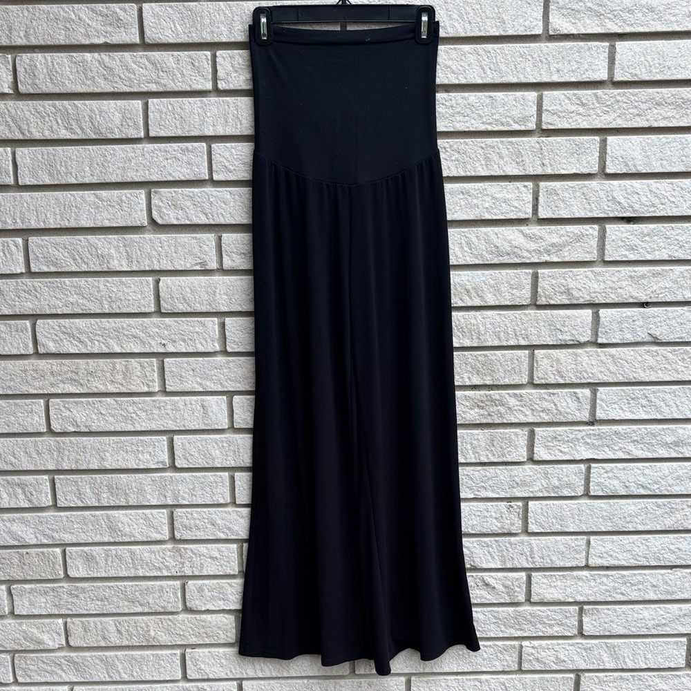 Motherhood Maternity Black Stretchy Wide Leg Pants Size Medium